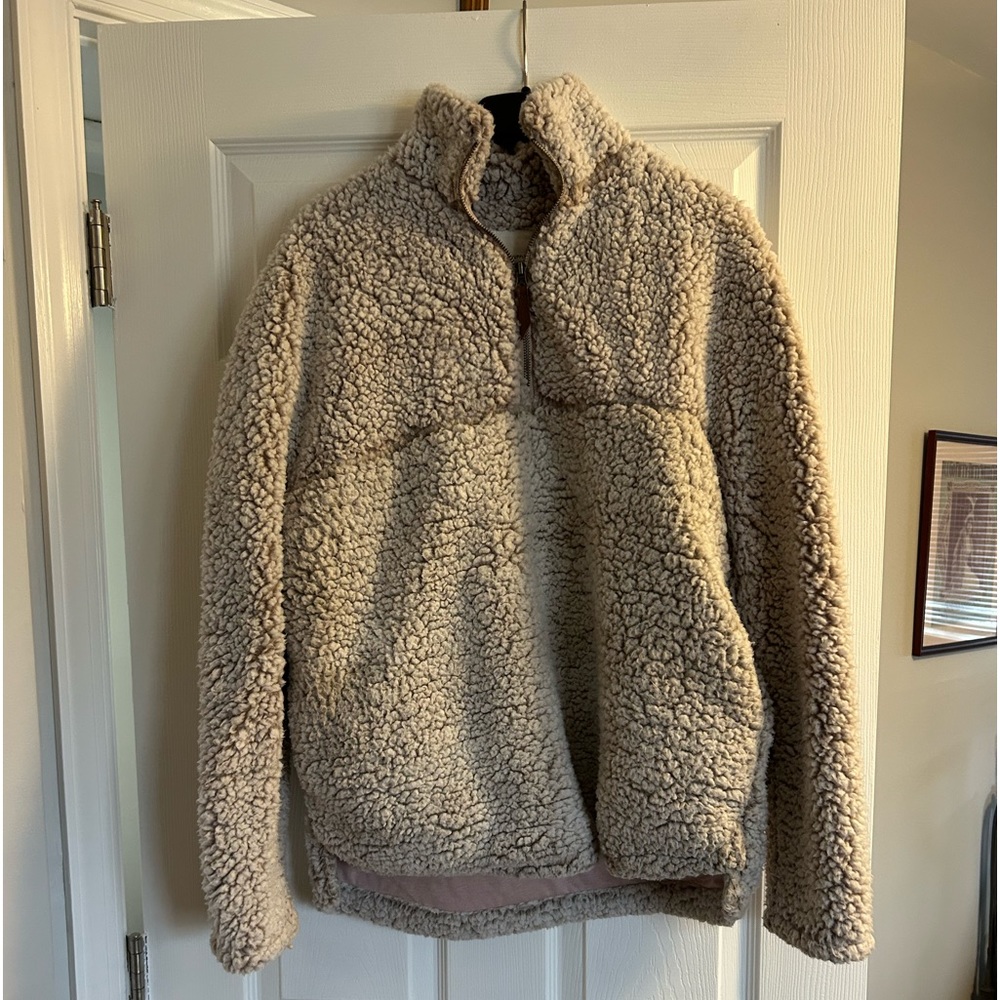 Thread & supply teddy bear 3/4 zip. Blush, medium